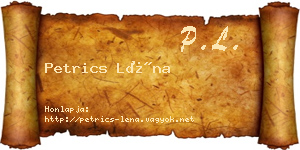 Petrics Léna névjegykártya